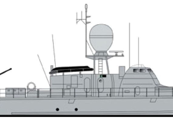 Корабль FGS Zobel P6092 1980 [Fast Attack Boat] - чертежи, габариты, рисунки
